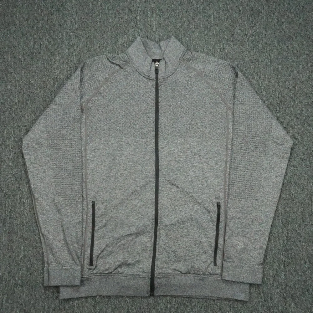 Lululemon‎ Jacket Mens XL Gray Engineered Warmth Full Zip Pockets Long Sleeve